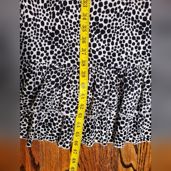 Anthropologie Maeve Ruby Ruffled Black and White Midi Dress Size M - Picture 10 of 12